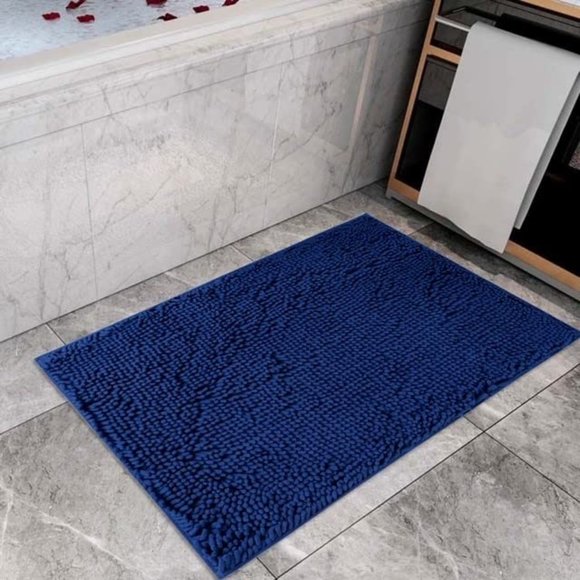 Catalina Home Chenille Bath Mat 24 x 36 in (Navy) 100% Polyester - Picture 1 of 6